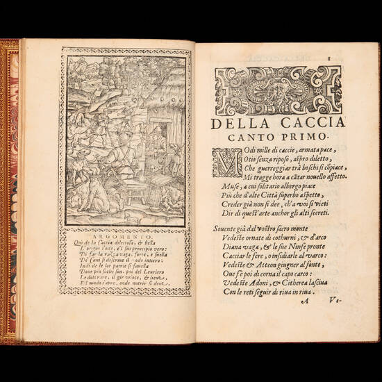 Della caccia poema del signor Erasmo di Valuasone. All'ill. signor Cesare di Valuasone suo nepote. Con gli argomenti a ciascun canto del sig. Gio. Domenico de gli Alessandri.