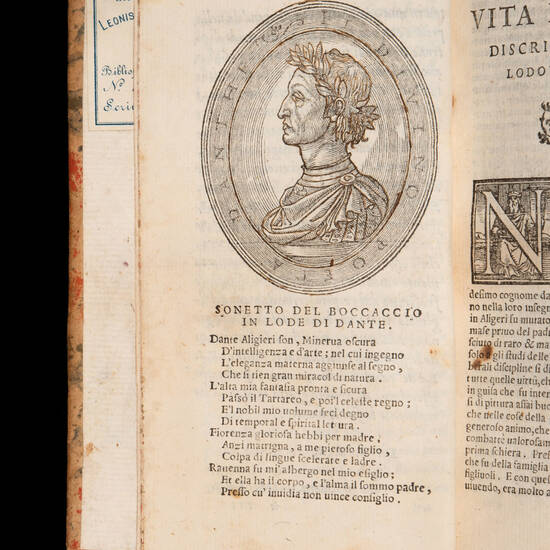 La Diuina Comedia di Dante, di nuouo alla sua vera lettione ridotta con lo aiuto di molti antichissimi esemplari. Con argomenti, et allegorie per ciascun canto, & apostille nel margine. Et indice copiosissimo di tutti i vocaboli piu importanti vsati dal p